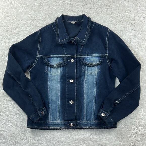 Sinha fringed denim jacket, size P or med - Picture 3 of 11